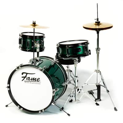 Fame JBJ1042H "Luis" Junior 3-Piece Drum-Kit (Green) - Drum Set image 1
