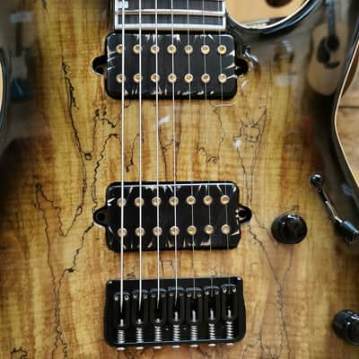 ESP E-II M-II 7-NT 7-String MIJ - Ebony FIngerboard, Dark Brown Natural Burst image 8