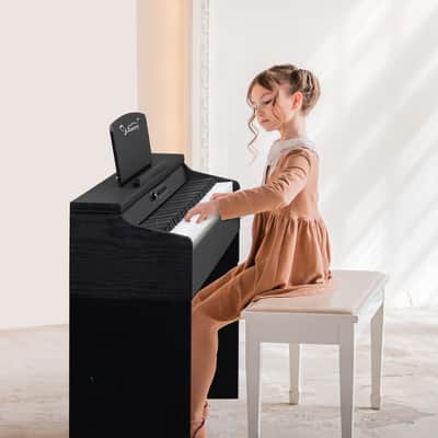 Glarry 88-Key Home Full Weighted Keyboards Hammer-action Keyboard Digital Piano - Black image 9