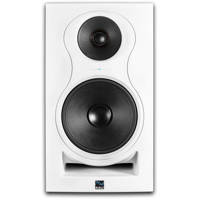 KALI AUDIO IN-8W V2 8" Powered 3-way Studio Monitor - 140W Speaker System - Boundary Compensation EQ Settings - For Mixing, Recording, Audio Production - XLR, TRS, RCA Inputs - Single, White image 1