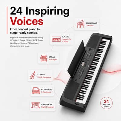 Yamaha DGX670 88-Key Portable Grand Piano Bundle with Stand and Pedal (Black) image 4