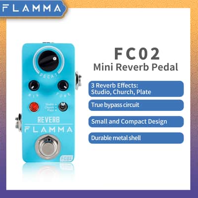 FLAMMA FC02 Digital Reverb Pedal with Studio Church Plate Reverb Effects Pedal True Bypass,price include the import duty for US buyer image 2