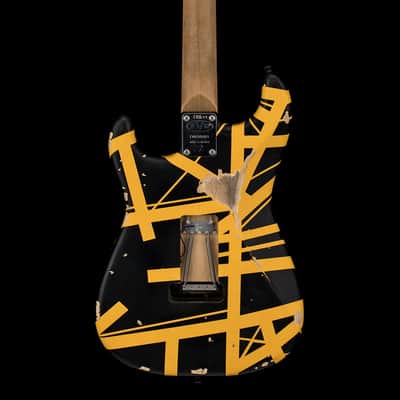 EVH Limited Edition Striped Series Frankie Aged - Black and Yellow #00931 image 4