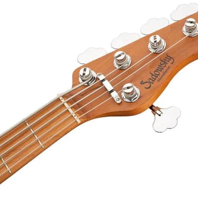 Sadowsky MetroExpress 5-String 24-Fret Modern Bass Roasted Maple Fingerboard 5-String Solid Silver Metallic High Polish image 4