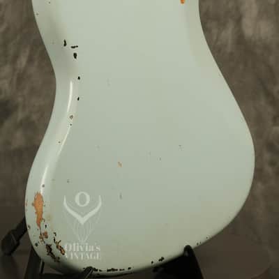 RARE custom color 1962 pre-CBS Fender Jazzmaster w/SLAB BOARD original SONIC BLUE over Sunburst image 12