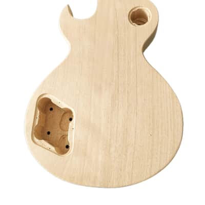 Unfinished Electric Guitar Body Set Mahogany Wood AAA Flamed Maple Top Set-Neck H-H Pickups image 2