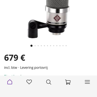 Neumann TLM 102 Large Diaphragm Cardioid Condenser Microphone 2009 - Present - Nickel image 5