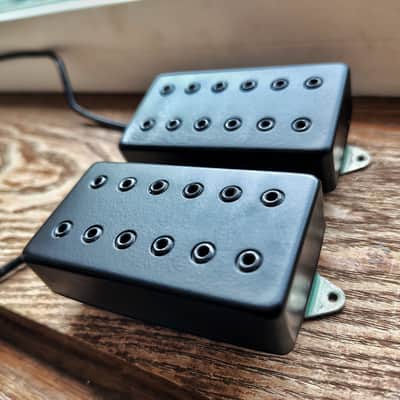 DiMarzio Pandemonium 6 String Humbucker Pickup Set - F-Spaced Black Metal Covers Black Hex Poles image 3