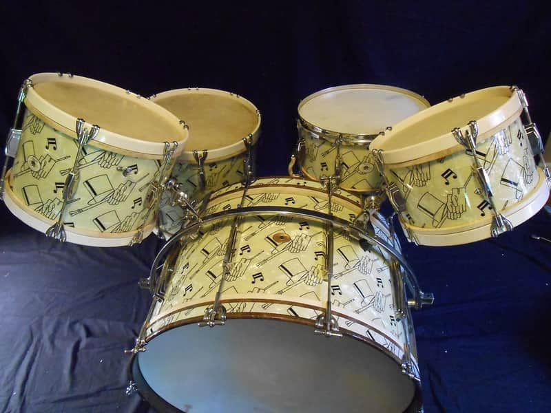 Ludwig and Ludwig Top Hat and Cane, Swing Sensation,  1940s Original Drum Set image 1