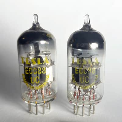 2 x NOS Tesla ECC88 "GOLD GRID / GOLD FRAME" tubes, 03.1963/03.1963 Telefunken CCa sound at a fraction of the price. Paired, measured image 4