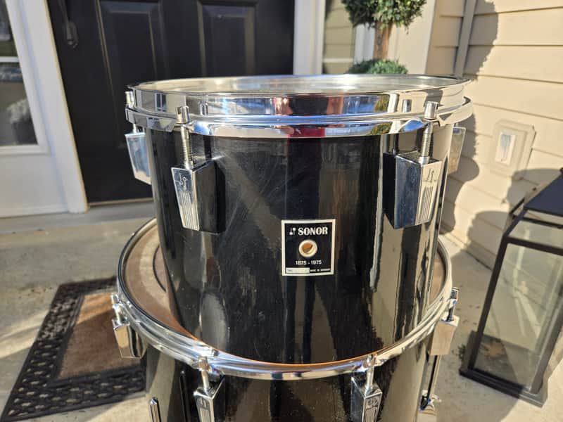 Sonor Phonic 13 inch tom drum 1975 - Black image 1