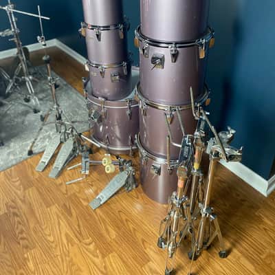 Tama Granstar Concert Tom 9-piece drum set in Heather Metallic finish image 9