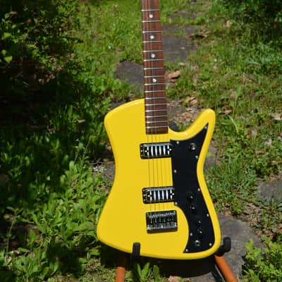 2023 Airline Bighorn Guitar in a TV Yellow finish w/New Black Dunlop Straploks & comes in a New Black Gator Hardshell Case ~ As New ! image 6