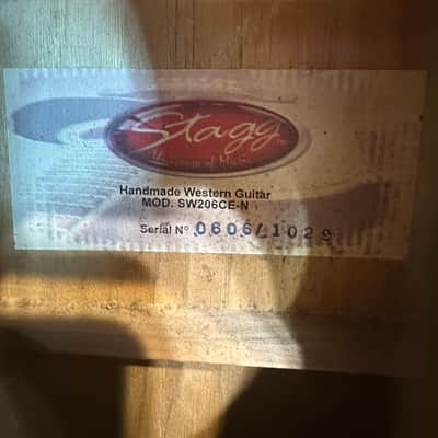 Stagg SW206CE-N Handmade Western Electric-Acoustic Guitar image 3