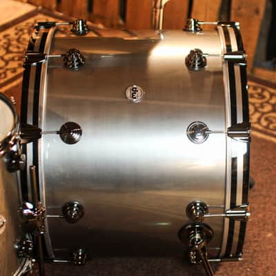 DW Collector's Oak Anodized Stainless Steel Drum Set - 24,10,12,13,15,18,14sn - SO#1357434 image 2