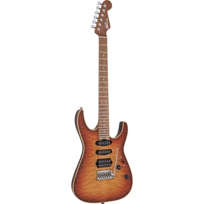 Charvel USA Select DK24 HSS 2PT CM QM Autumn Glow - Custom Electric Guitar image 7