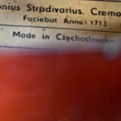 Antonius Stradivarius Cremonensis Faciebat Anno 1713 made in Czechoslovakia Violin burst image 8