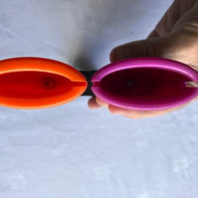 Latin Percussion LP617 Mounted Double Sambago Bells 2010s - Orange/Pink image 3