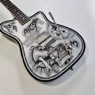 Duesenberg Johnny Depp Signature Series Electric Guitar 2016 Aluminum Tattooed image 5