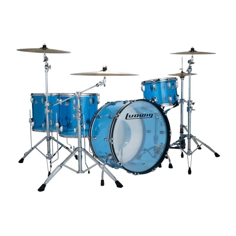 Ludwig Vistalite 4pc Zep Drum Set Blue image 1