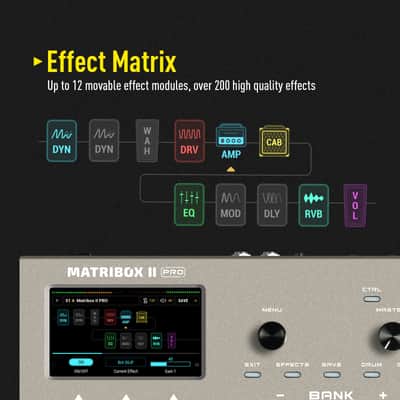 SONICAKE Matribox II Pro - Multi Effects Guitar Pedal with Expression, 240+ Built-in Guitar Effects, Amp Modeling, IR Cabinet Simulation, FX Loop, MIDI Stereo OTG USB Audio Interface Color TouchScreen(Shipping from local US,UK,EU warehouse) image 5