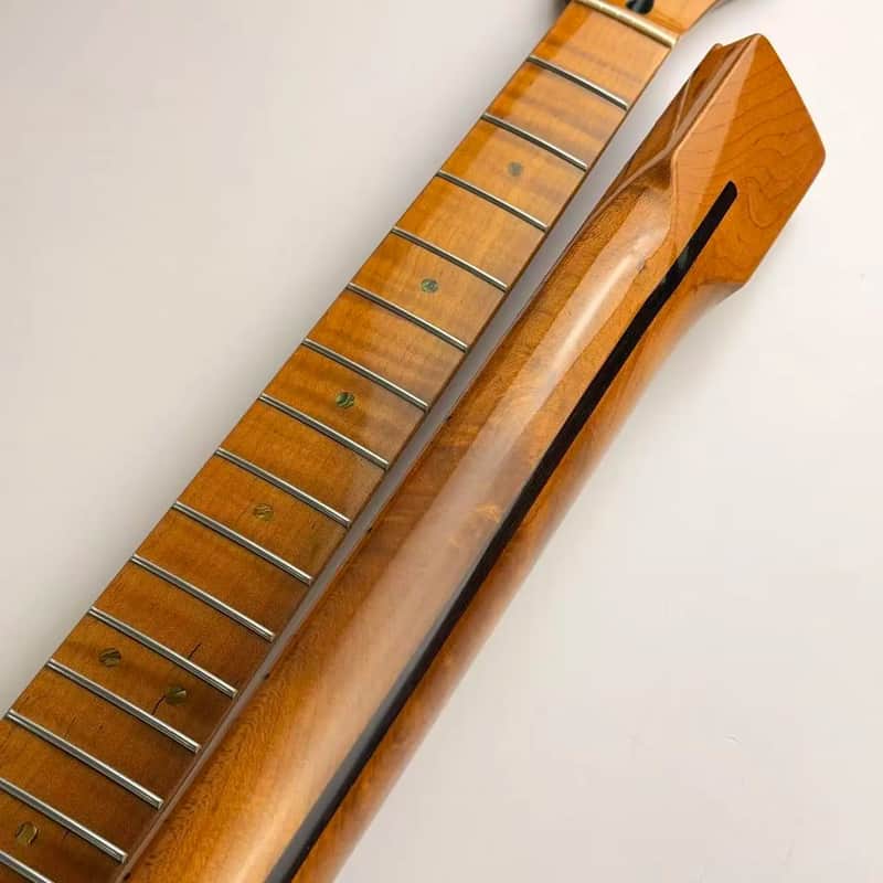 Roasted Flame Tiger Maple Telecaster Tele Style Guitar Neck, 22 Frets image 1