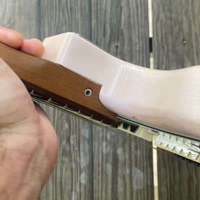 Fender Jaguar Parts Caster Partscaster Nitro Matching Headstock Warmoth - Shell Pink parts guitar image 9