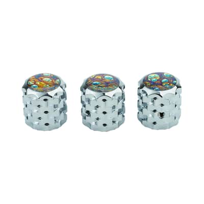 Guitar Potentiometer Control Knobs with 6.3mm Dia. Shaft Pots, 3PCS Gold Foil Vein Nori Aluminium Alloy Speed Tone Volume Switch Knob for Electric Guitar Precision Bass, CKB028-D Chrome image 2