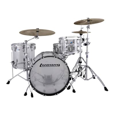 Ludwig Vistalite Fab 3pc Shell Pack w/ 22" Kick - Clear image 4