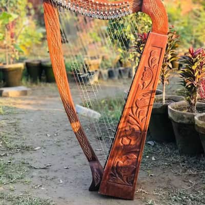 22-String Solid Rosewood Harp with Extra Strings & Padded Carrying Case - Perfect for Beginners image 1