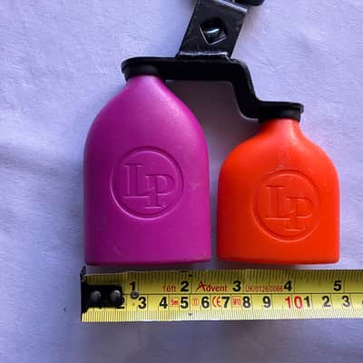 Latin Percussion LP617 Mounted Double Sambago Bells 2010s - Orange/Pink image 6