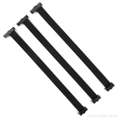 Boredbrain Eurorack Power Cables Black 16-pin to 16-pin 8-inch (3-Pack) image 1