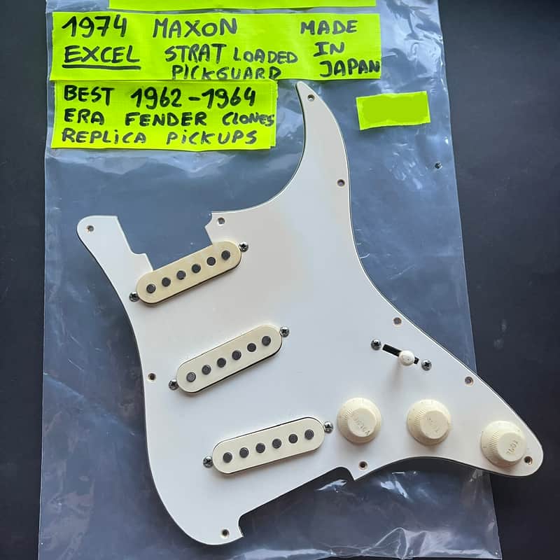 RARE 1974 Greco Maxon “Excel” 1962-1964 Strat REPLICA .... LOADED Pickguard + Electronics Mounted – Original Pre-Wired Assembly ... the BEST 60's Strat voiced pickup CLONES (Reverse Engineered) image 1