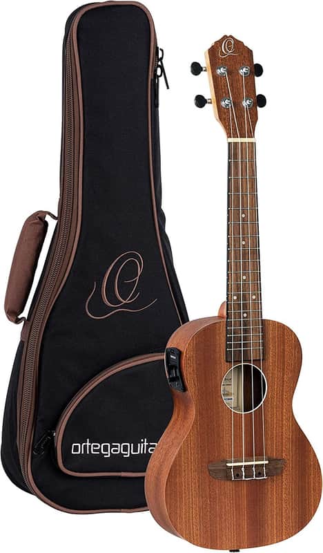 Ortega Guitars, 4-String Timber Series Concert Acoustic-Electric Ukulele w/Bag, Right (RFU11SE) image 1