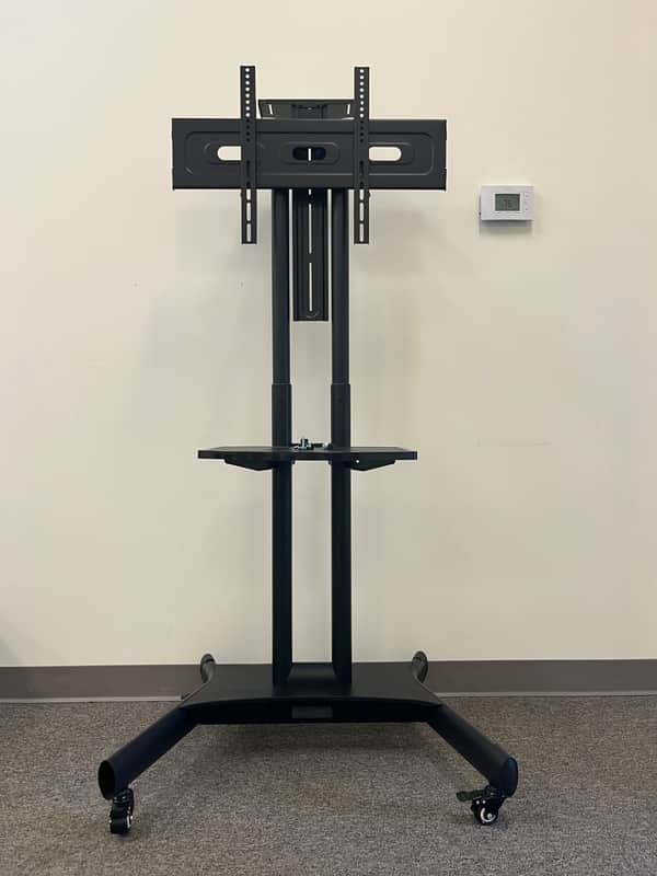 ONKRON TS1571-B 2021 - Black Mobile TV Stand on Wheels image 1