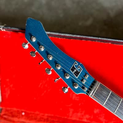 Guyatone Sharp 5 1970 - Electric blue sparkle original vintage MIJ Japan bizarre LG-350t MOT image 7