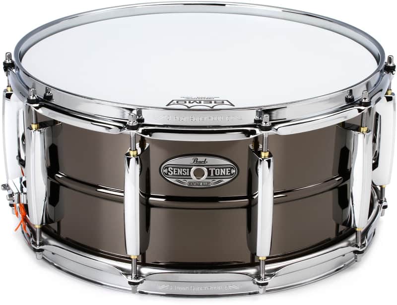 Pearl Sensitone Heritage Brass Alloy Snare Drum - 6.5 inches x 14-inches  Black Nickel image 1