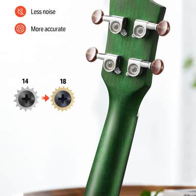 Concert Ukulele Professional 23 Inch Mahogany Ukelele for Adult Beginner Ukele Bundle with Gig Bag String Pick Tuner Strap Cloth  Green image 2