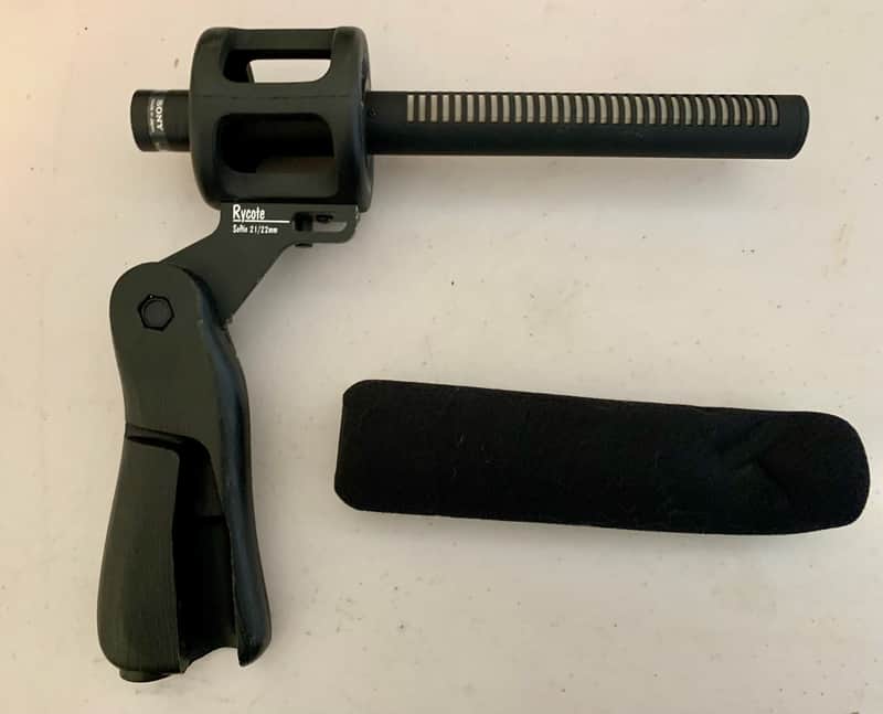 Sony ECM 670 shotgun mic WITH Rycote Softie Pistol grip shockmount image 1
