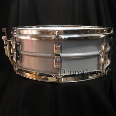 VINTAGE EARLY 1980s LUDWIG LM404 5X14" BLUE & OLIVE BADGE ACROLITE SNARE DRUM, DEMO VIDEO, ALL OEM! image 3