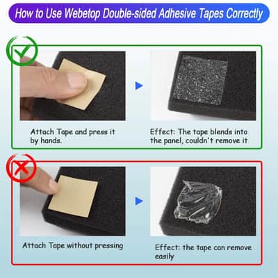 12 Pack Set 7" X 7" X 12" Acoustic Foam Bass Traps Corner Studio Foam with Adhesive Tape Blue image 6