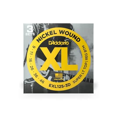 3 Pack, D'Addario XL 9-46 Electric Guitar Strings - EXL125-3D image 2