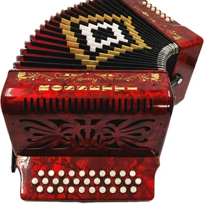 Rossetti 31-key Diatonic 12 Bass Button Accordion Red w/ Case | Reverb