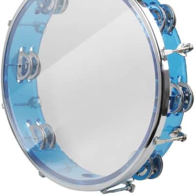 Tambourine Adjustable Tone Hand Drum Double Row Metal Jingles Hand Bell Performance Level Handheld Percussion (Blue) image 1