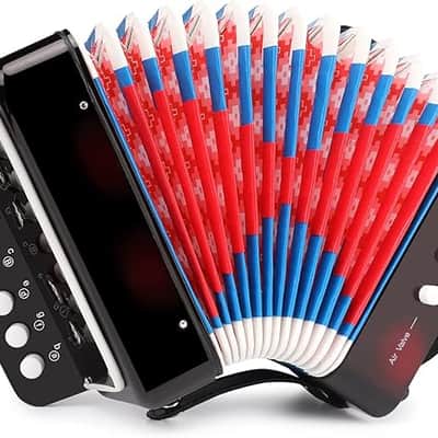 Kids Accordion, 10 Keys Control Mini Accordion Toy Gifts Easy to Play for kids Children Beginners Lightweight Musical Instrument Developmet Fit for 3 years and over(black) image 1