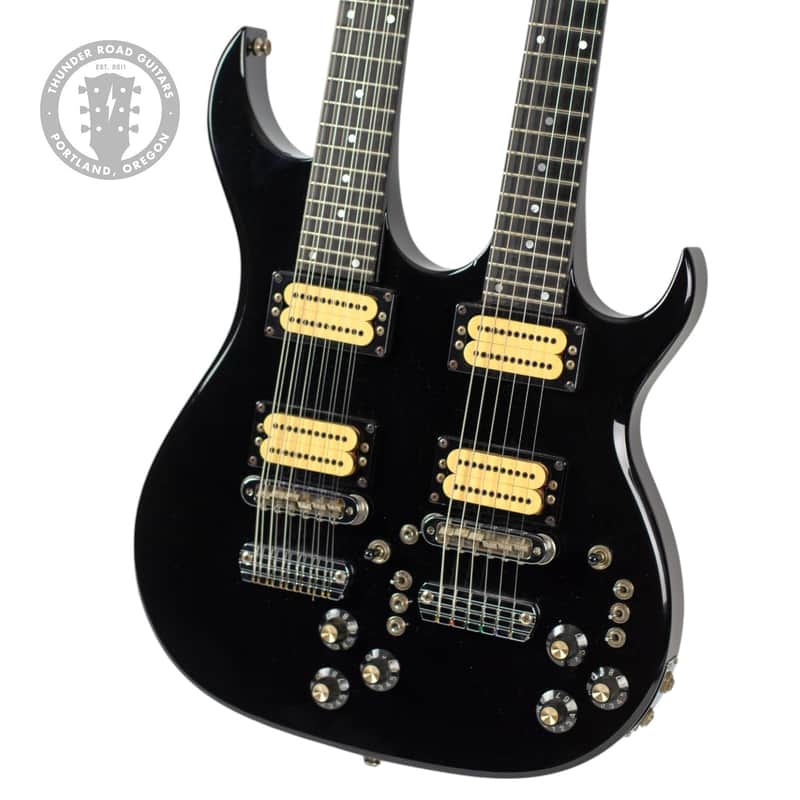 1984-85 Carvin DN612 6/12 String Doubleneck Guitar Black w/Hard Shell Case #17848 image 1