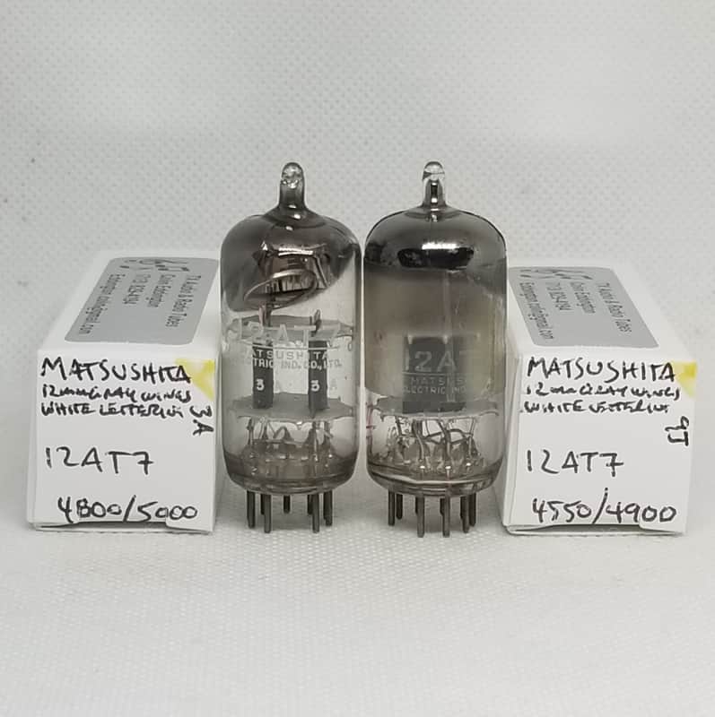Matsushita 12AT7 Gray Plate Very Well Matched (9.0%) Pair NOS ECC81 image 1