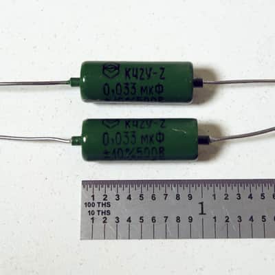 K42Y-2 0,047uF 160V CARTA IN OLIO CONDENSATORE VERDE PIO BOBINE SINGOLE