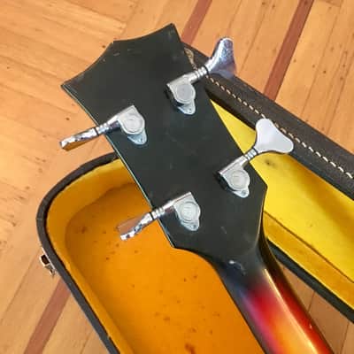 Hohner bartell Black widow fretless bass guitar c 1966 Sunburst original vintage image 5
