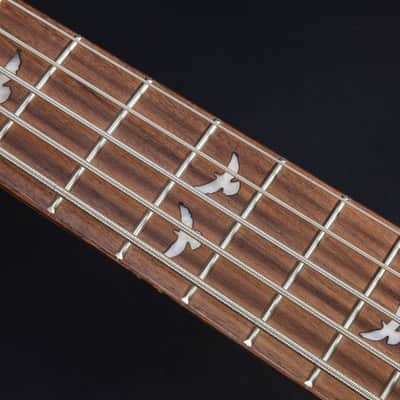 Lindo PDB-5 V2 Purple 5-String Electric Bass Guitar & HARD CASE | Dove Inlays | Unique Graphic Art Finish | Luminlays | High Gloss | Sycamore Body | Laurel Fretboard | 3-Piece Neck image 8